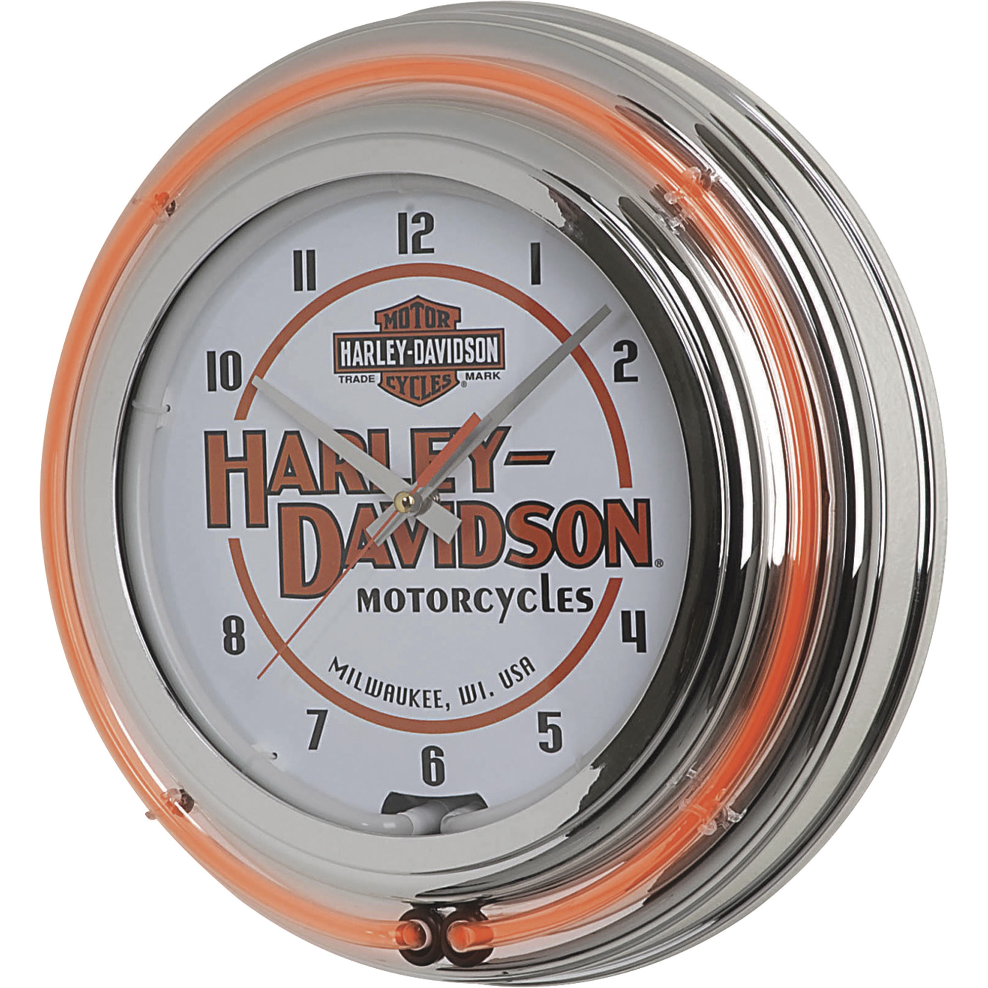 Classic Harley-Davidson Neon Wall Clock, Model# HDL-16623